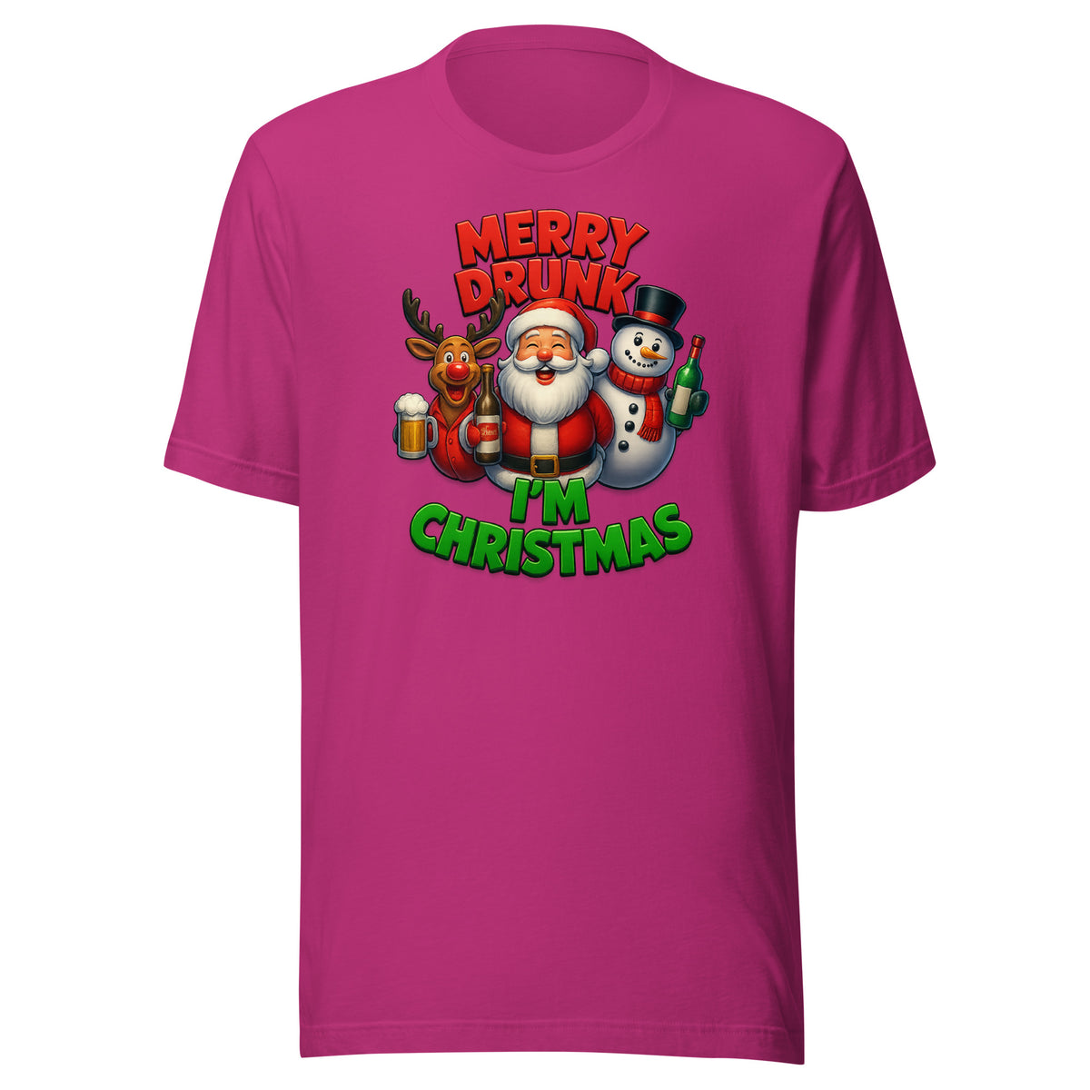 Merry Drunk I’m Christmas – Unisex T-Shirt – Vorderansicht