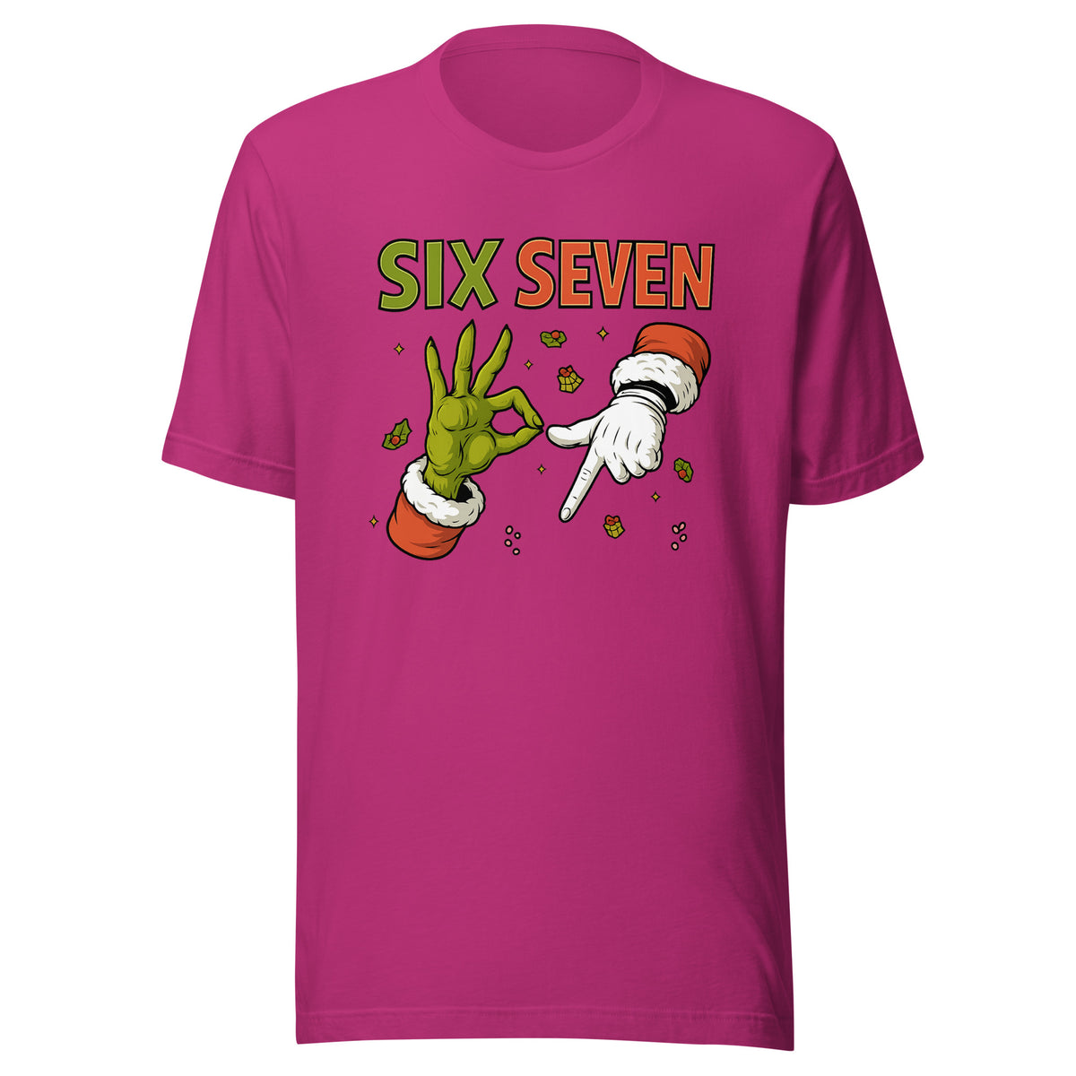 Six Seven – Christmas Meme Edition – Unisex T-Shirt – Vorderansicht