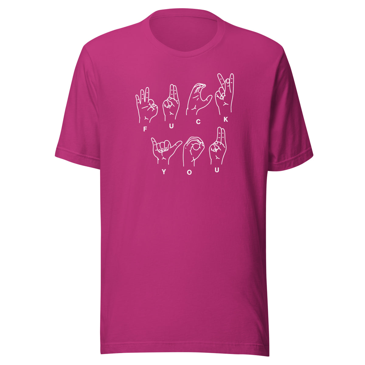 Fuck You Handsign Unisex T-Shirt – Vorderansicht