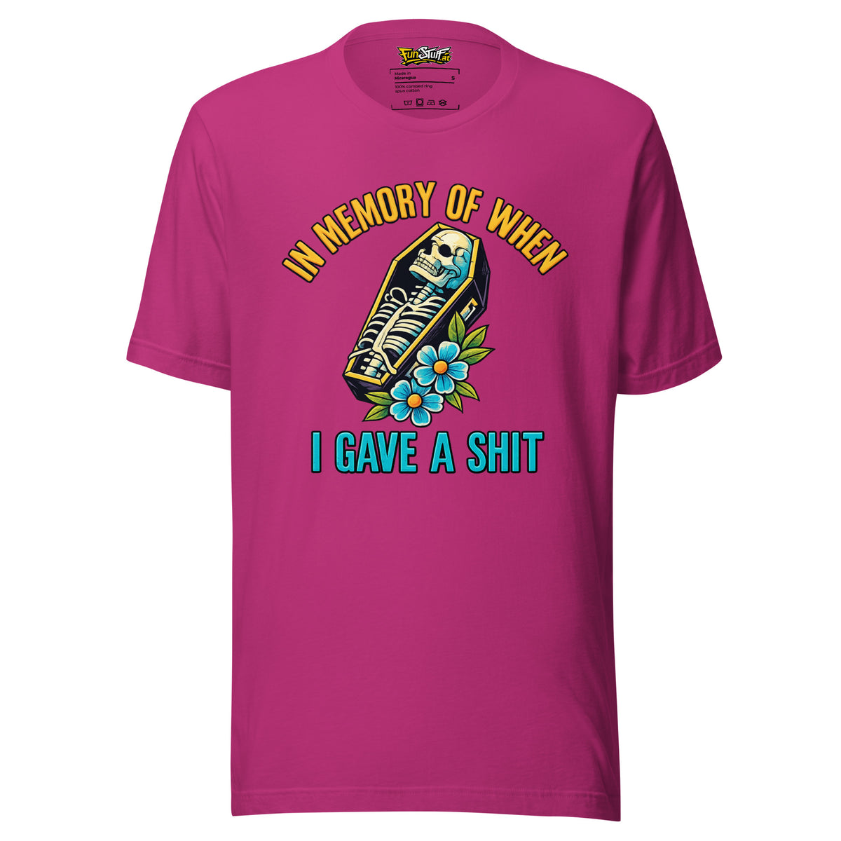 In Memory of When I Gave a Shit – Unisex T-Shirt – Vorderansicht