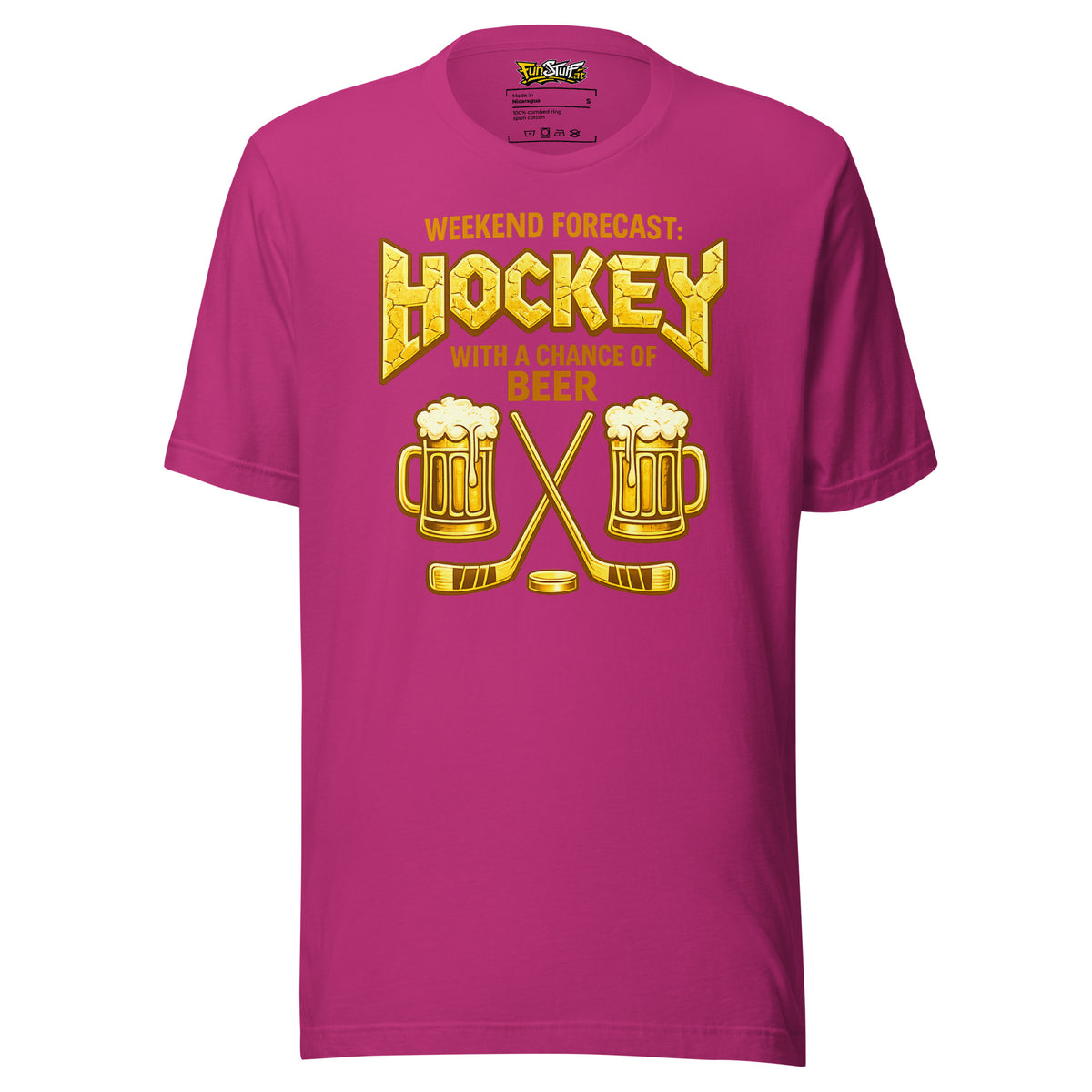 Weekend Forecast: Hockey with a Chance of Beer – Unisex T-Shirt – Vorderansicht