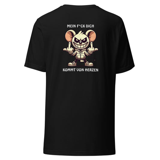 „Mein F*ck Dich kommt von Herzen“ – Maus Statement-Shirt mit Backprint