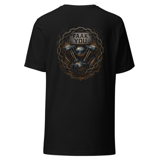 FAAK YOU – V-Twin Statement Backprint – Unisex T-Shirt
