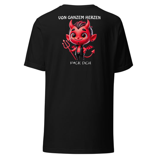 Von ganzem Herzen – F*ck Dich (Devil Edition) – Unisex Shirt Backprint