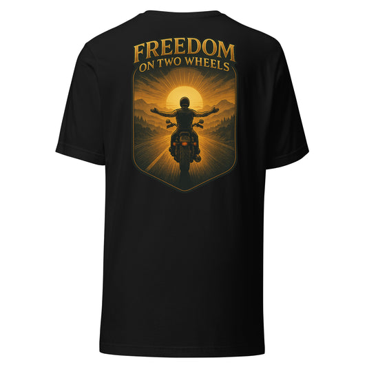 Freedom on Two Wheels - Backprint Unisex-T-Shirt