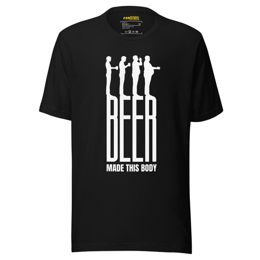 Beer Made This Body – Evolution im Krug – Unisex T-Shirt