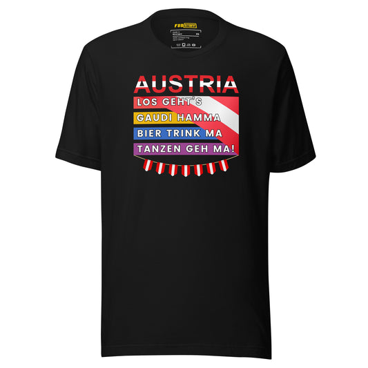Austria – Gaudi, Bier & Tanzen (ohne Regenbogen) – Unisex T-Shirt