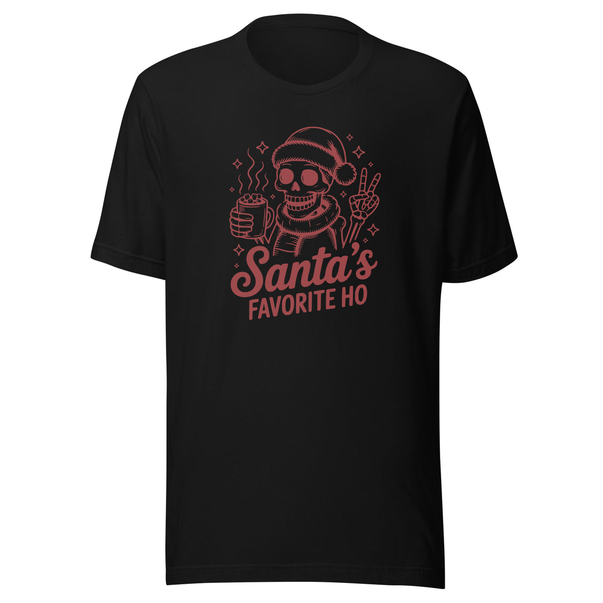 Santa’s Favorite Ho – Unisex T-Shirt – schwarz, Vorderansicht