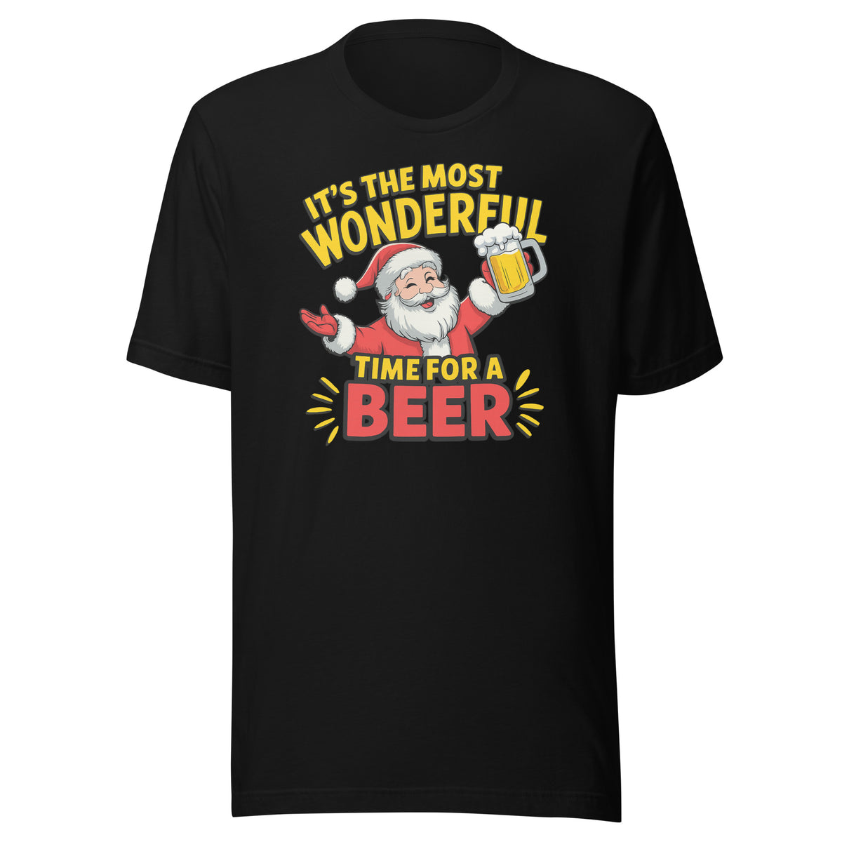 It’s the Most Wonderful Time for a Beer – Unisex T-Shirt – schwarz, Vorderansicht