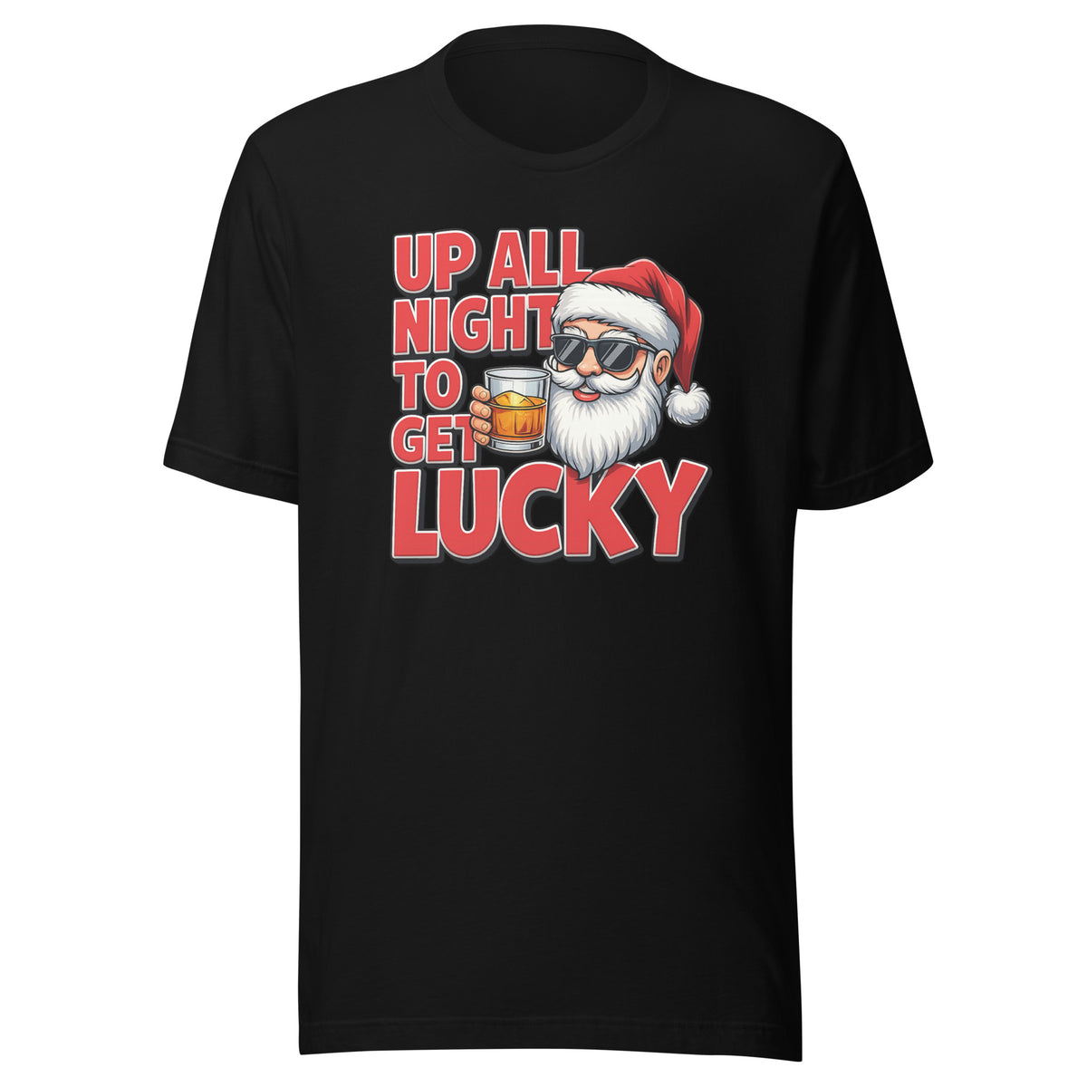 Up All Night To Get Lucky – Unisex T-Shirt – schwarz, Vorderansicht