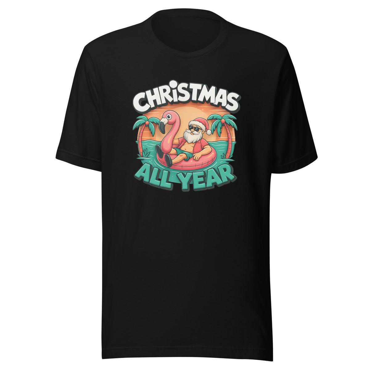 Christmas All Year – Unisex T-Shirt – schwarz, Vorderansicht