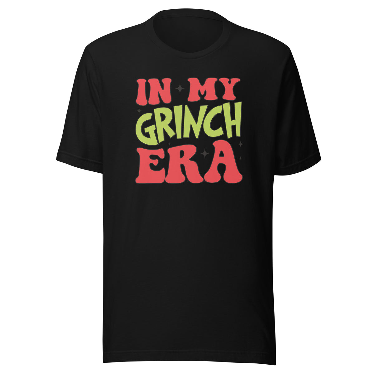 In My Grinch Era – Lustiges Weihnachtsshirt – schwarz, Vorderansicht