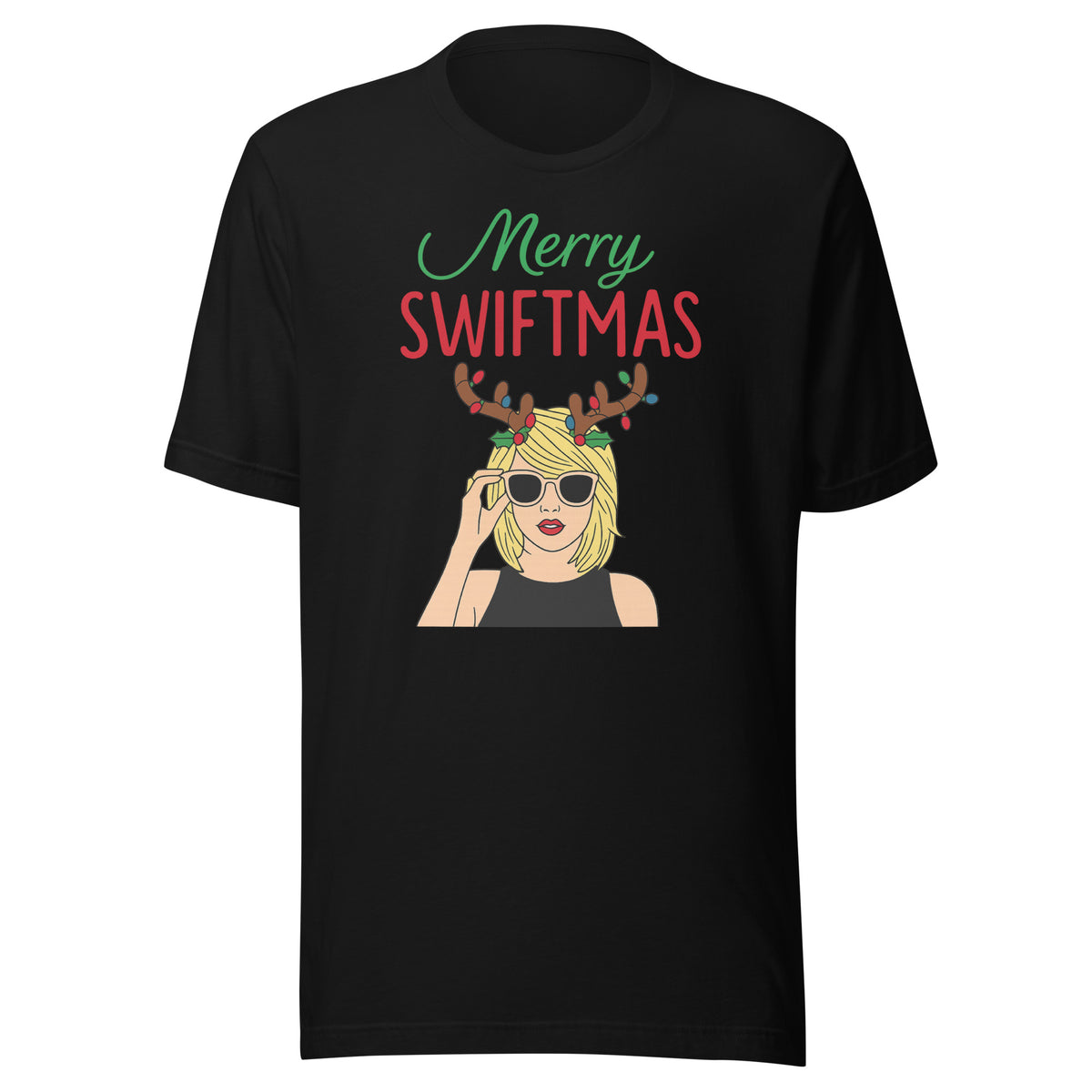 Merry Swiftmas Unisex T-Shirt – schwarz, Vorderansicht