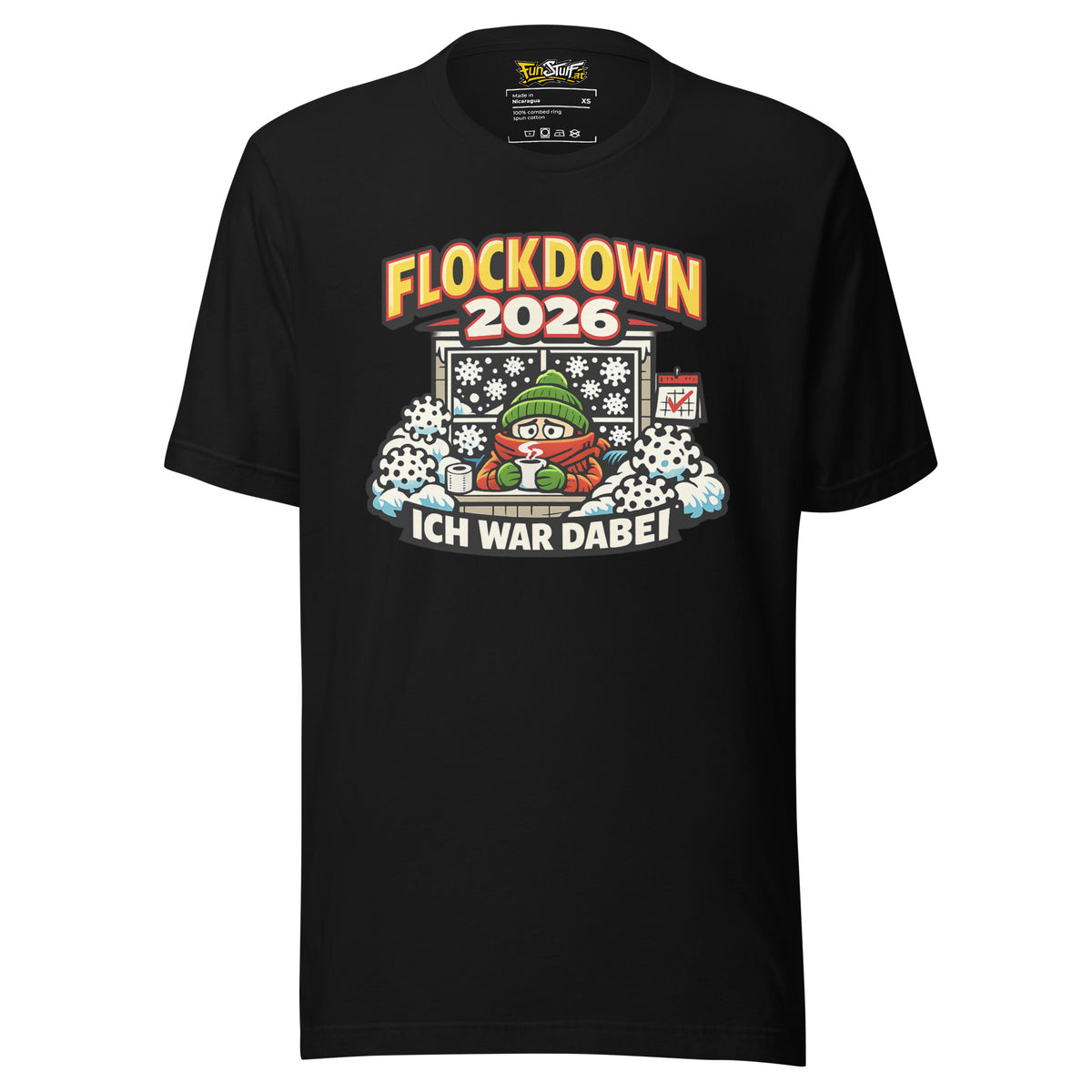 Flockdown 2026 – Ich war dabei – Unisex T-Shirt – schwarz, Vorderansicht