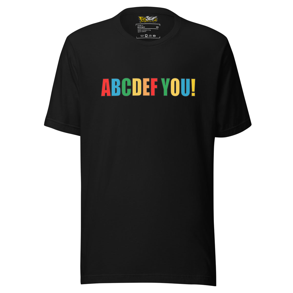 ABCDEF YOU! – Unisex T-Shirt – schwarz, Vorderansicht