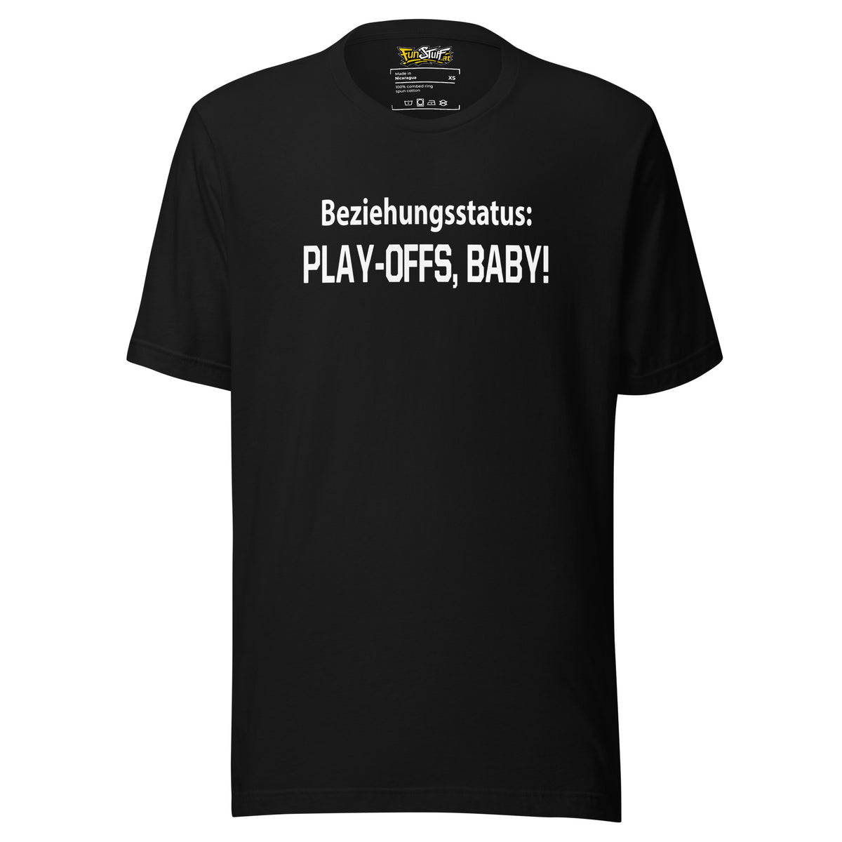 Beziehungsstatus: Play-Offs, Baby! – Unisex T-Shirt – schwarz, Vorderansicht