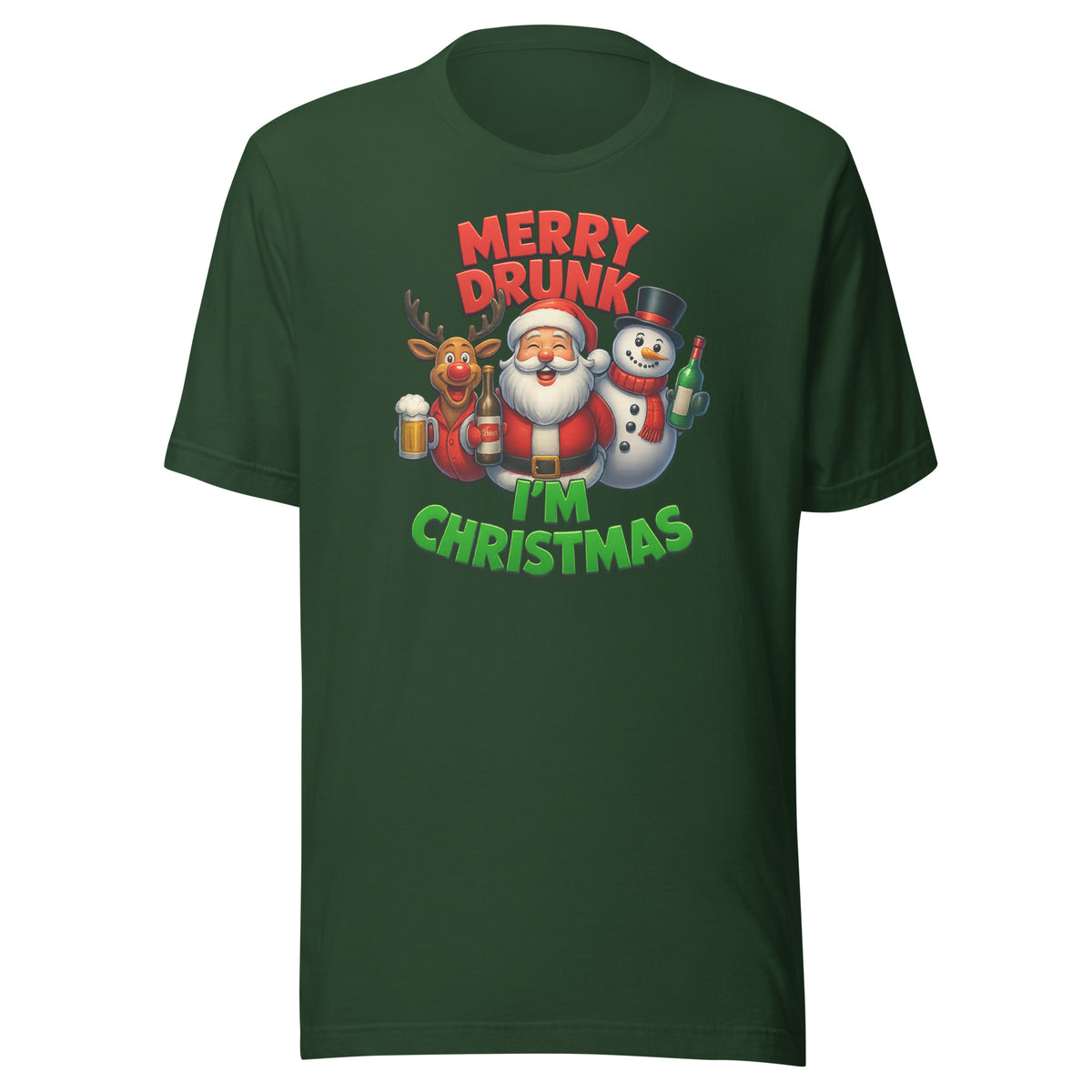 Merry Drunk I’m Christmas – Unisex T-Shirt – Vorderansicht