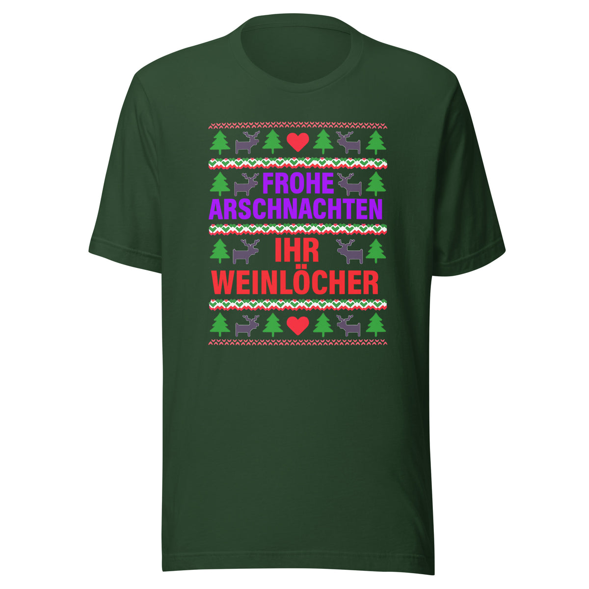 Frohe Arschnachten – Unisex T-Shirt – Vorderansicht