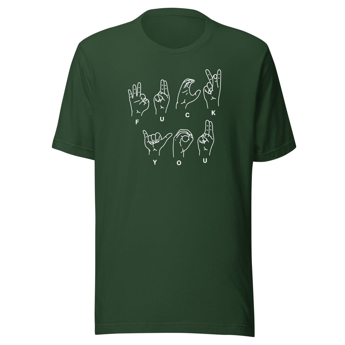 Fuck You Handsign Unisex T-Shirt – Vorderansicht