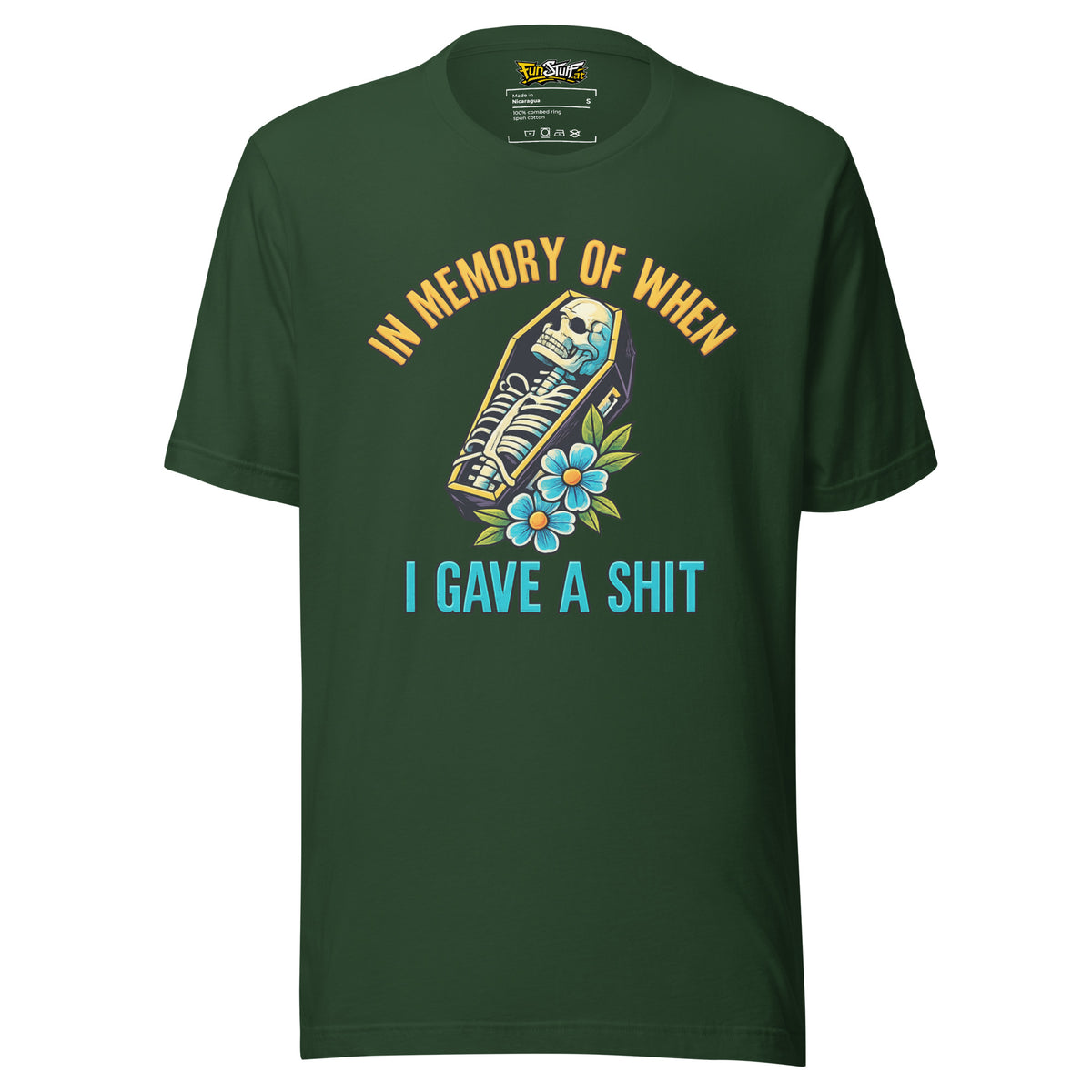 In Memory of When I Gave a Shit – Unisex T-Shirt – Vorderansicht