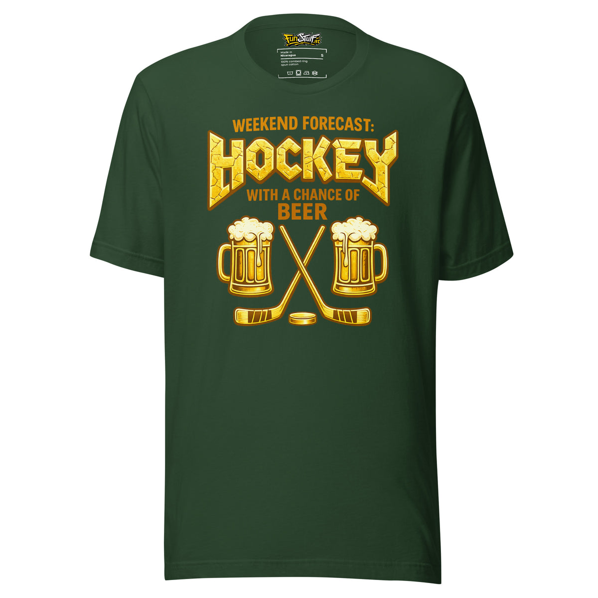 Weekend Forecast: Hockey with a Chance of Beer – Unisex T-Shirt – Vorderansicht