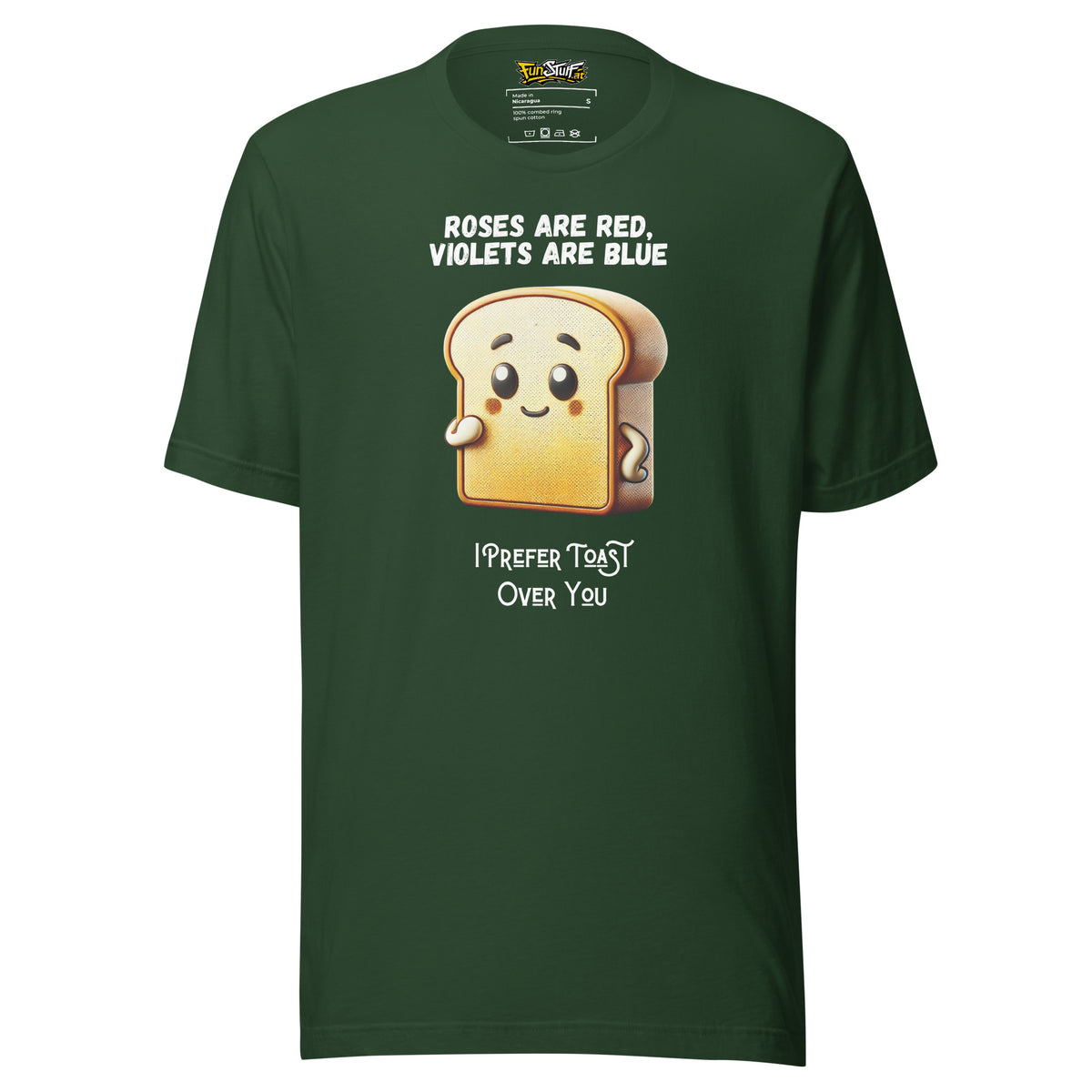 Roses Are Red – I Prefer Toast Over You – Unisex T-Shirt – Vorderansicht