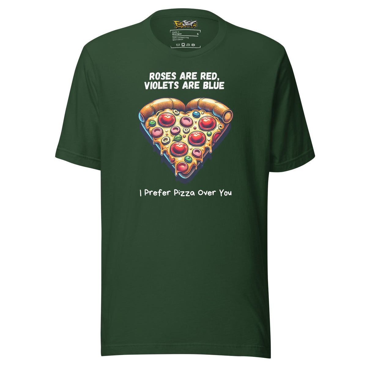 Roses Are Red – I Prefer Pizza Over You – Unisex T-Shirt – Vorderansicht