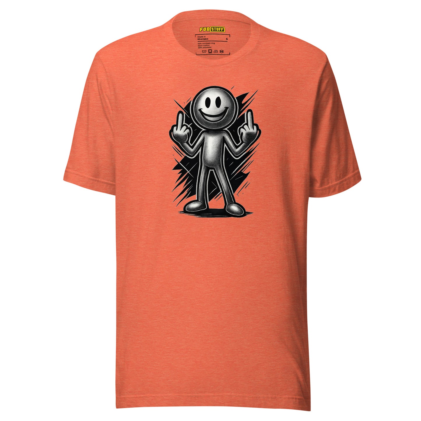 Smiley mit Haltung – Doppelter Mittelfinger – Unisex T-Shirt