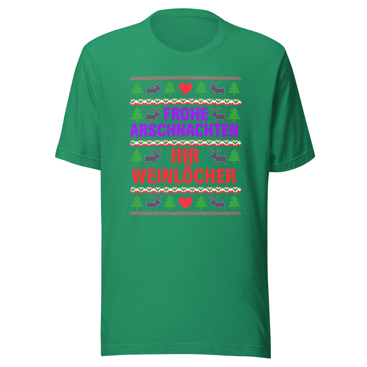 Frohe Arschnachten – Unisex T-Shirt – Vorderansicht