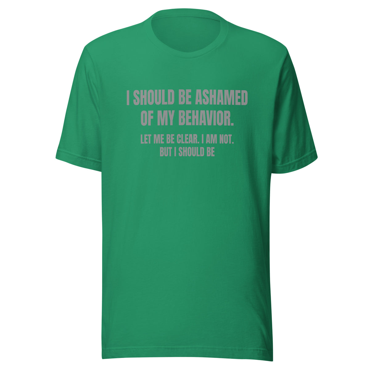 Ashamed of My Behavior – Unisex T-Shirt – Vorderansicht