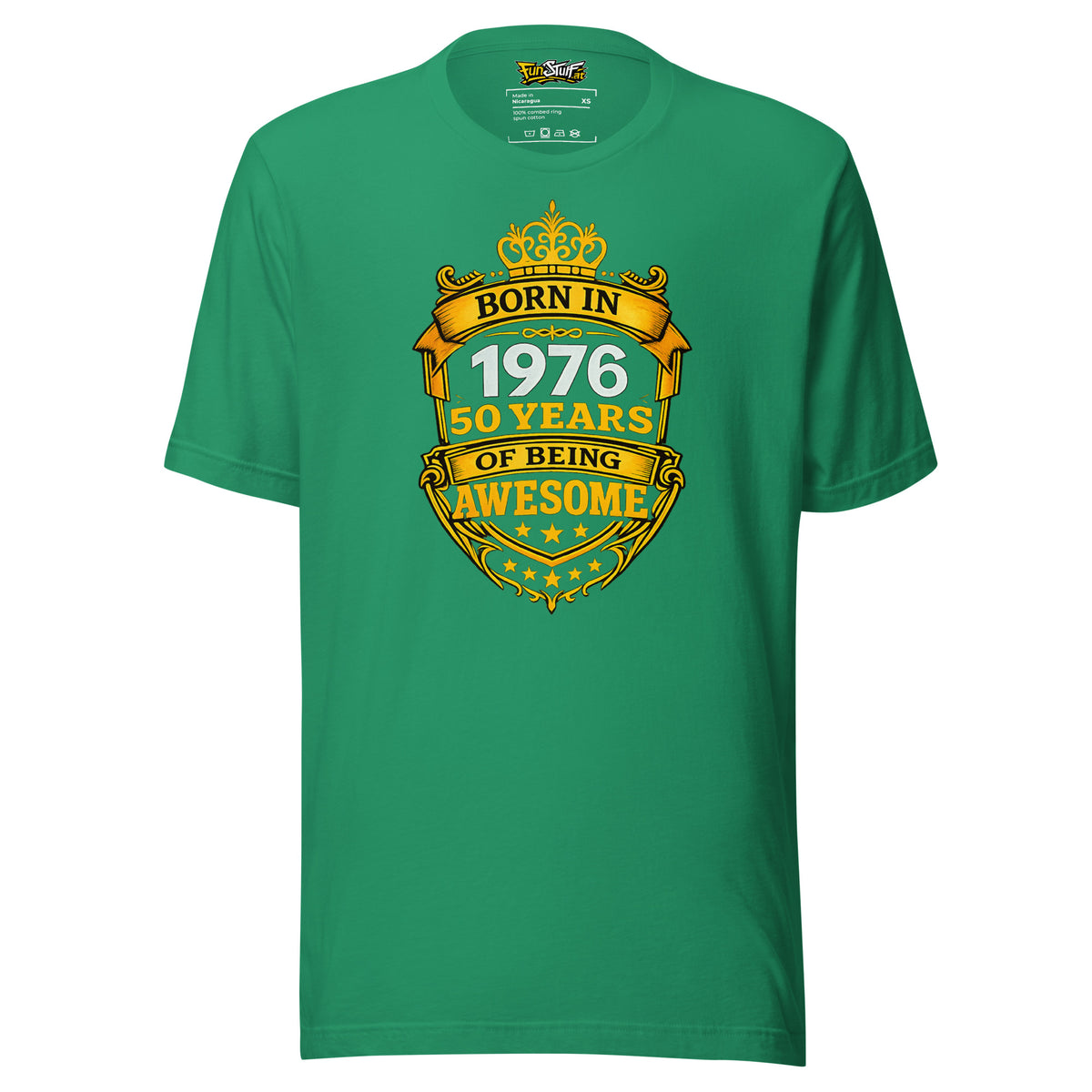Born in 1976 – 50 Years of Being Awesome – Unisex T-Shirt – Vorderansicht