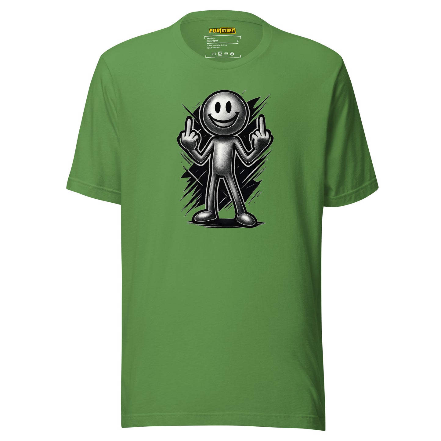 Smiley mit Haltung – Doppelter Mittelfinger – Unisex T-Shirt