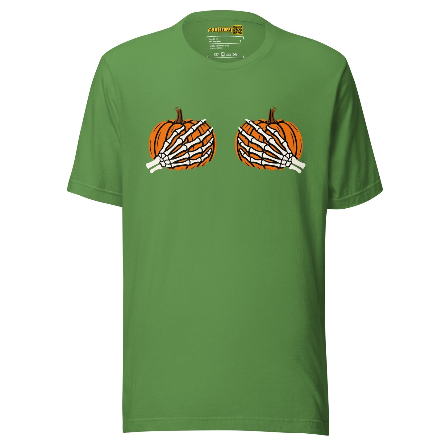 Pumpkin Boobs – Halloween Shirt mit Skeletthänden