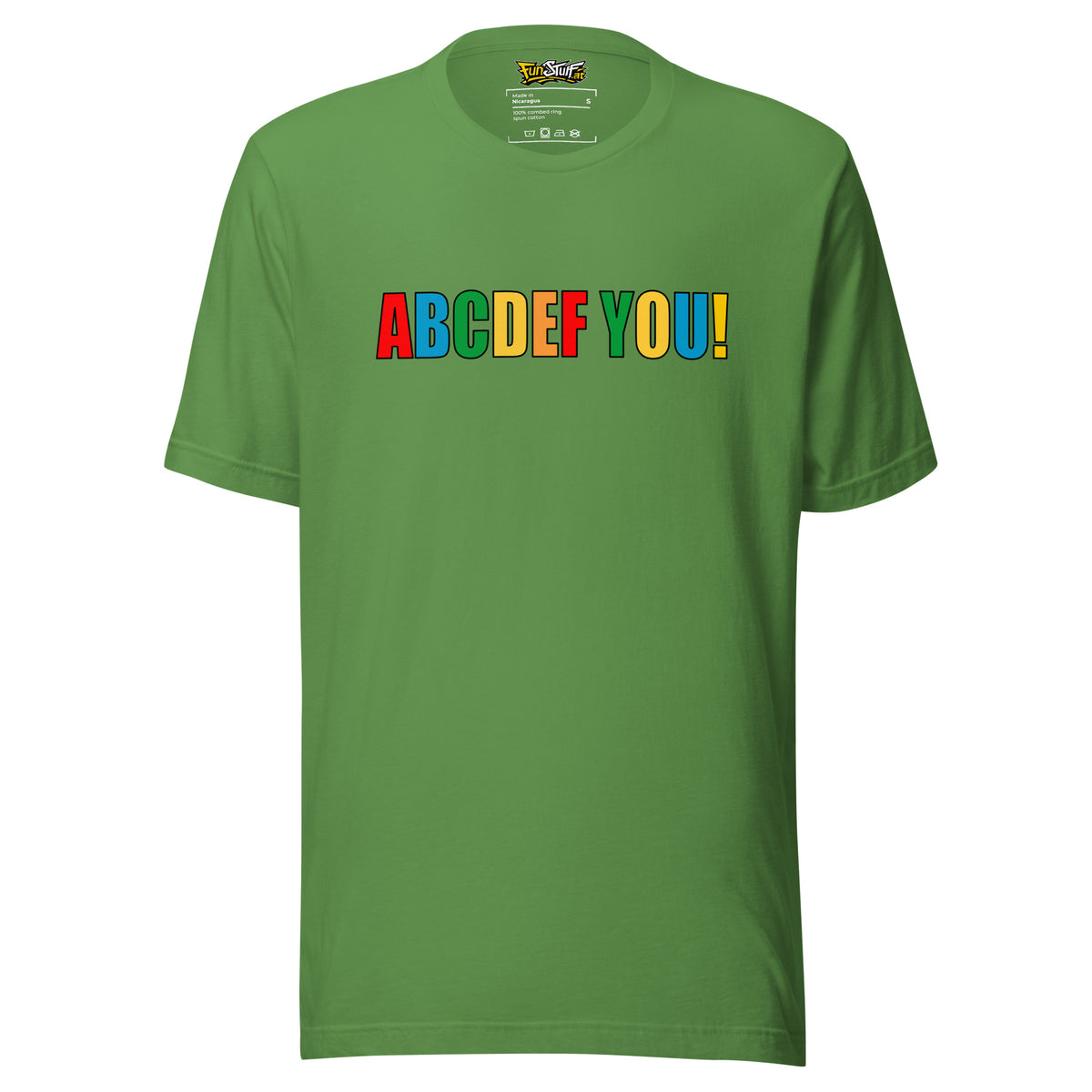 ABCDEF YOU! – Unisex T-Shirt – grün, Vorderansicht