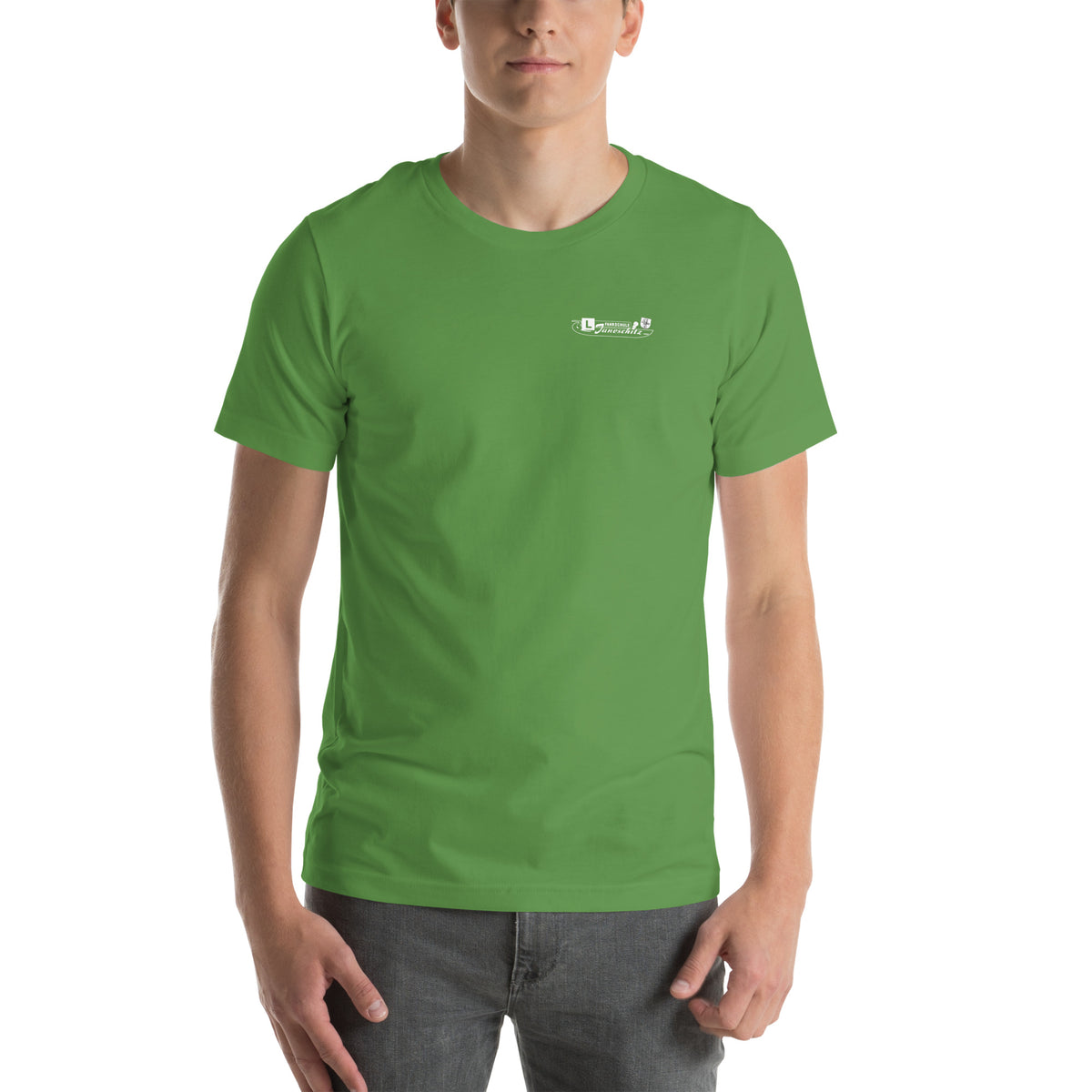 Fahrschule Janeschitz - Unisex-T-Shirt – grün, Vorderansicht