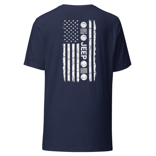 American Flag Jeep Fan - Unisex T-Shirt