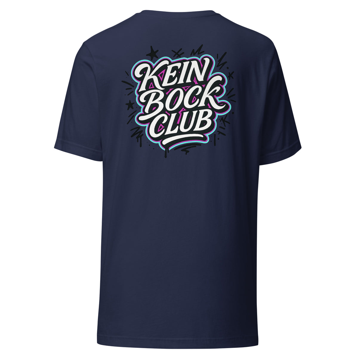 Kein Bock Club – Unisex T-Shirt Backprint – navyblau, Rückansicht