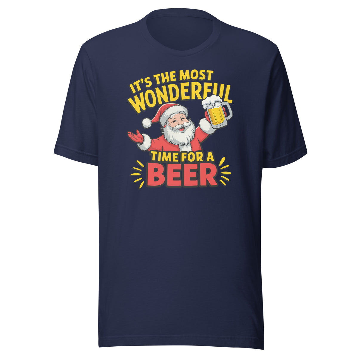 It’s the Most Wonderful Time for a Beer – Unisex T-Shirt – navyblau, Vorderansicht