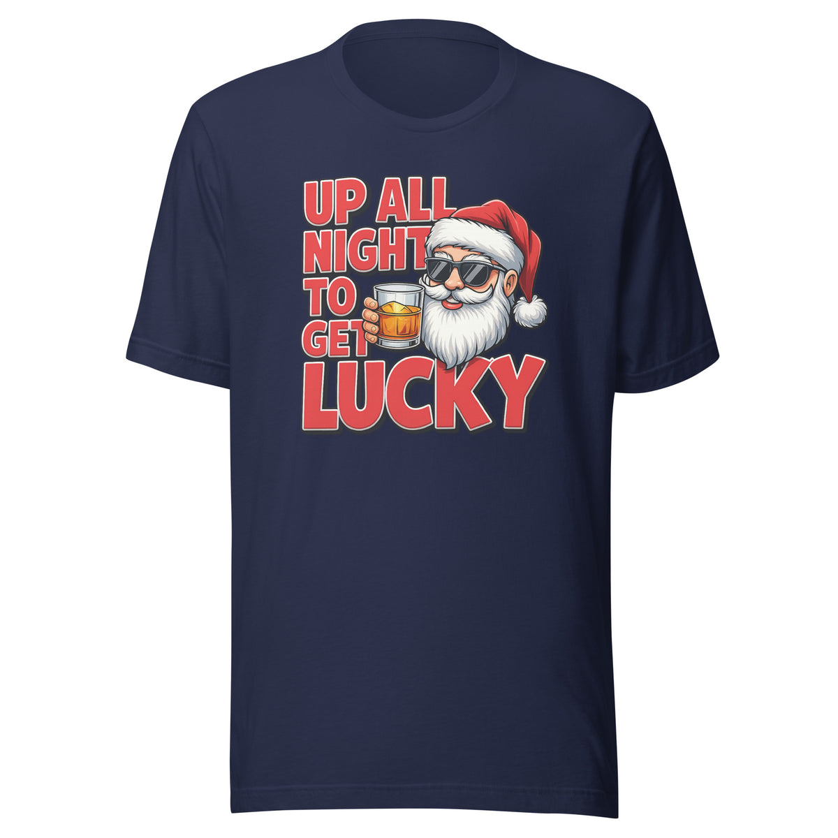 Up All Night To Get Lucky – Unisex T-Shirt – navyblau, Vorderansicht