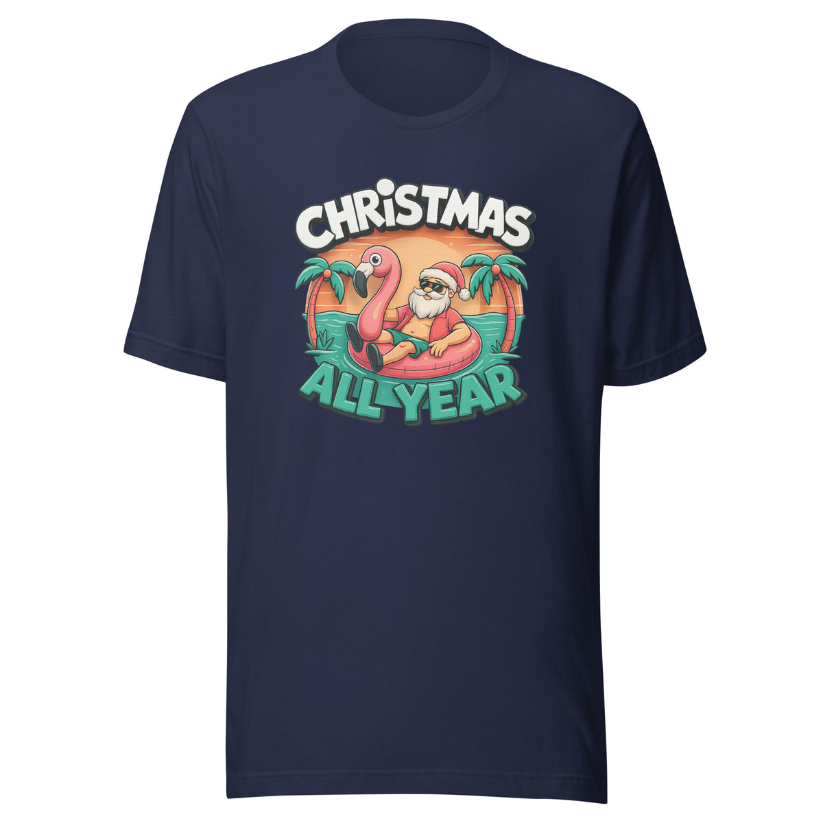 Christmas All Year – Unisex T-Shirt – navyblau, Vorderansicht
