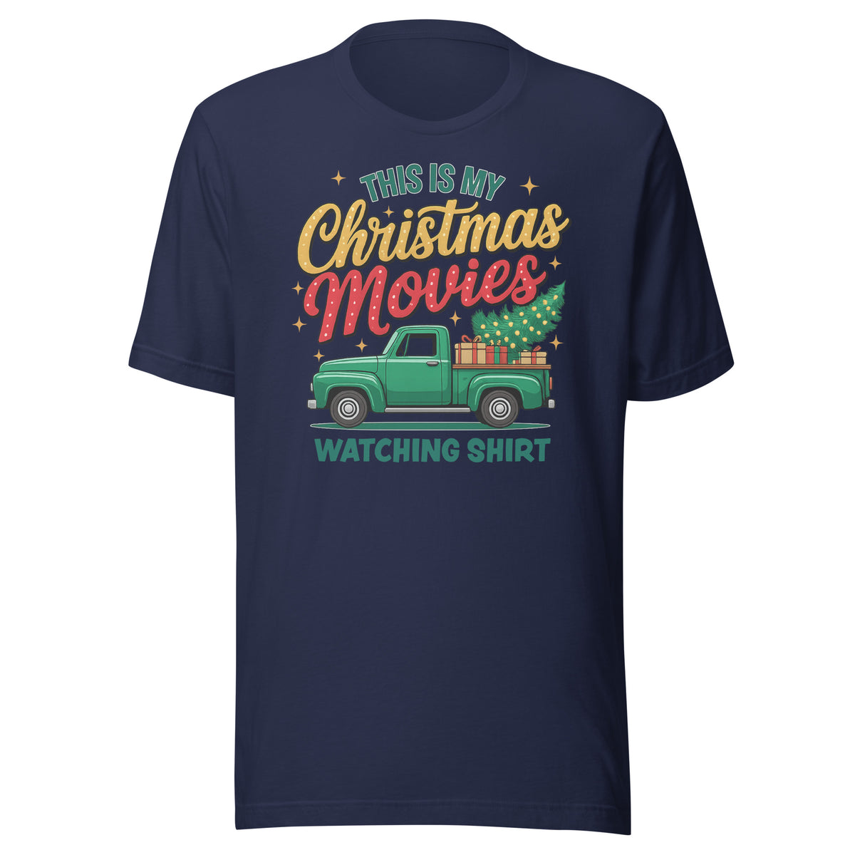 This Is My Christmas Movies Watching Shirt – Unisex T-Shirt – navyblau, Vorderansicht