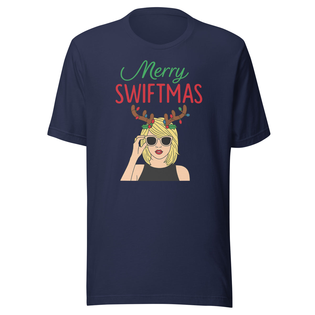 Merry Swiftmas Unisex T-Shirt – navyblau, Vorderansicht