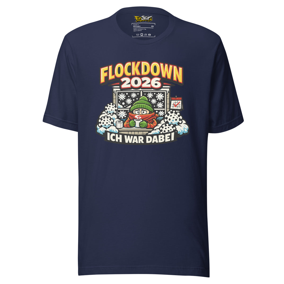 Flockdown 2026 – Ich war dabei – Unisex T-Shirt – navyblau, Vorderansicht