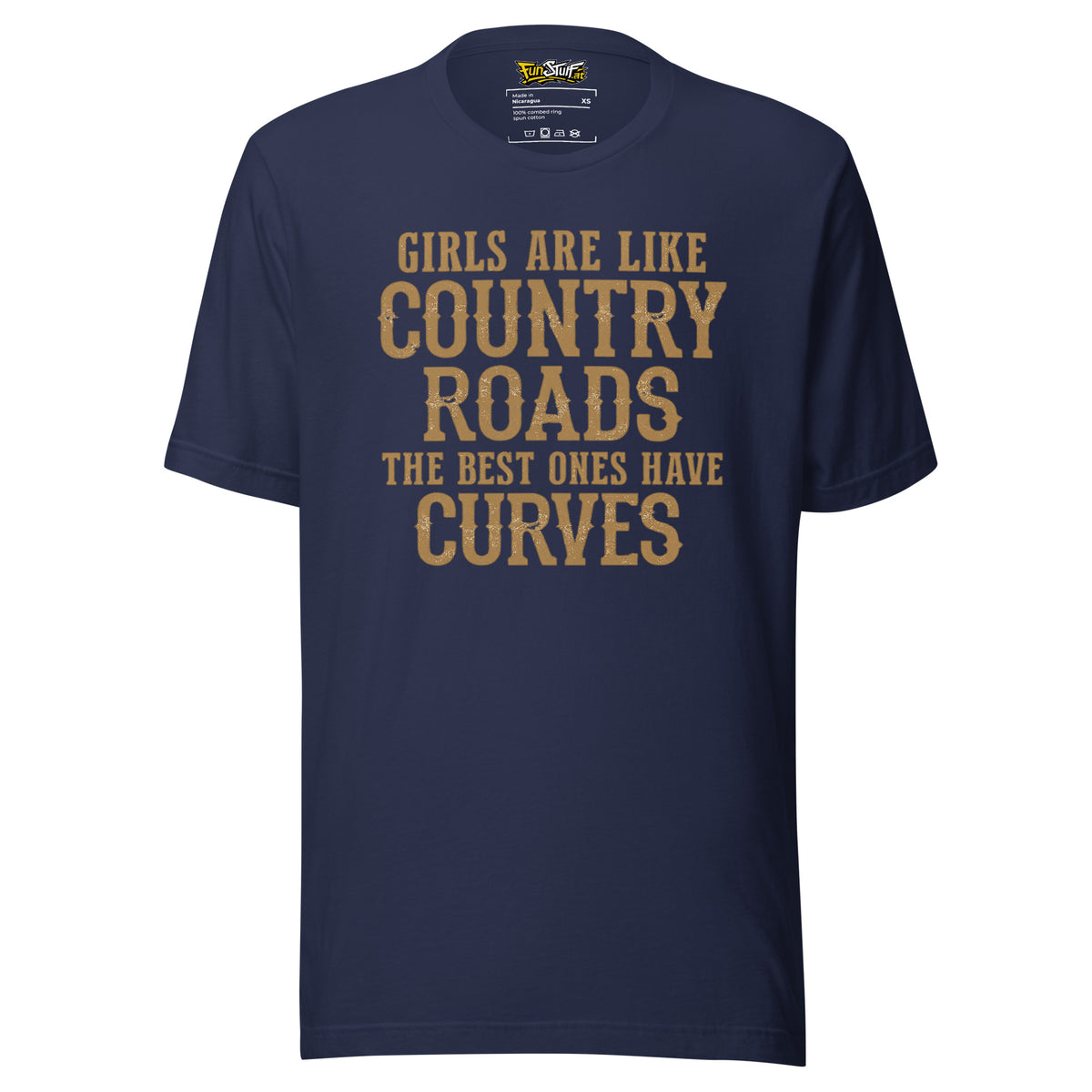 Girls Are Like Country Roads – Unisex T-Shirt – navyblau, Vorderansicht