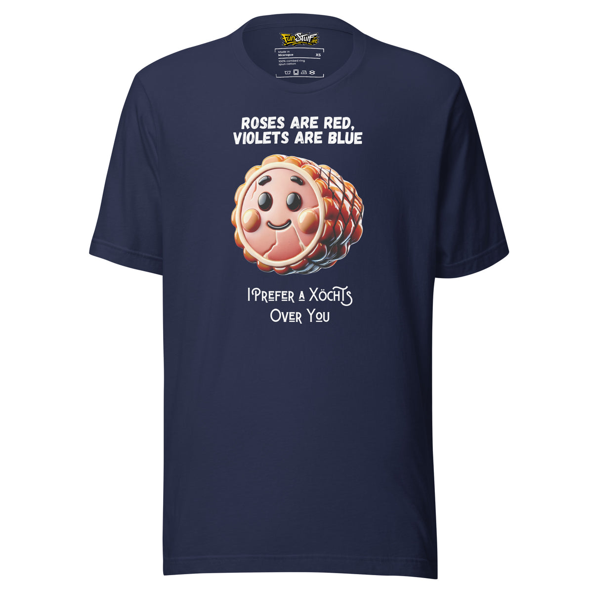 Roses Are Red – I Prefer a Xöchs Over You – Unisex T-Shirt – navyblau, Vorderansicht