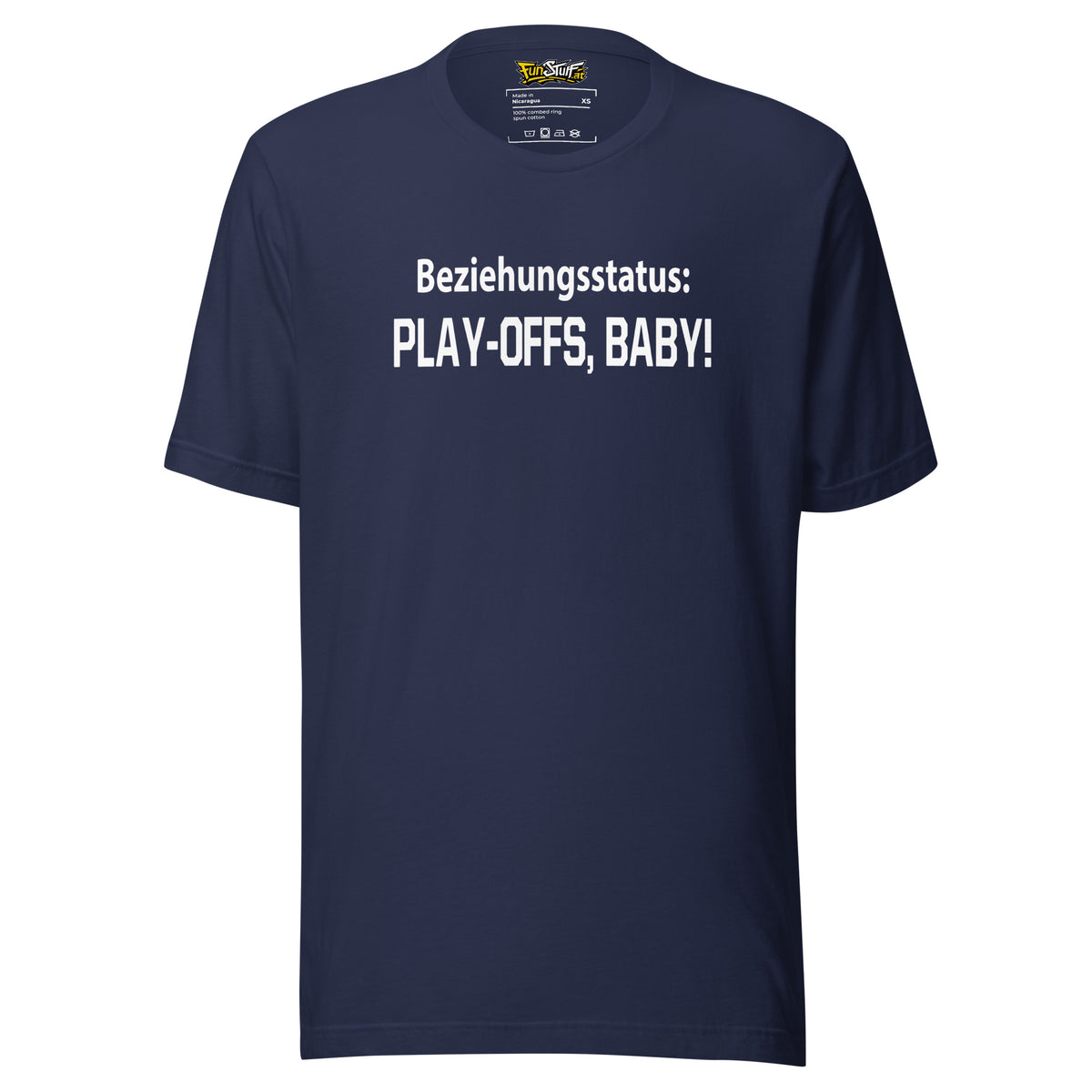 Beziehungsstatus: Play-Offs, Baby! – Unisex T-Shirt – navyblau, Vorderansicht
