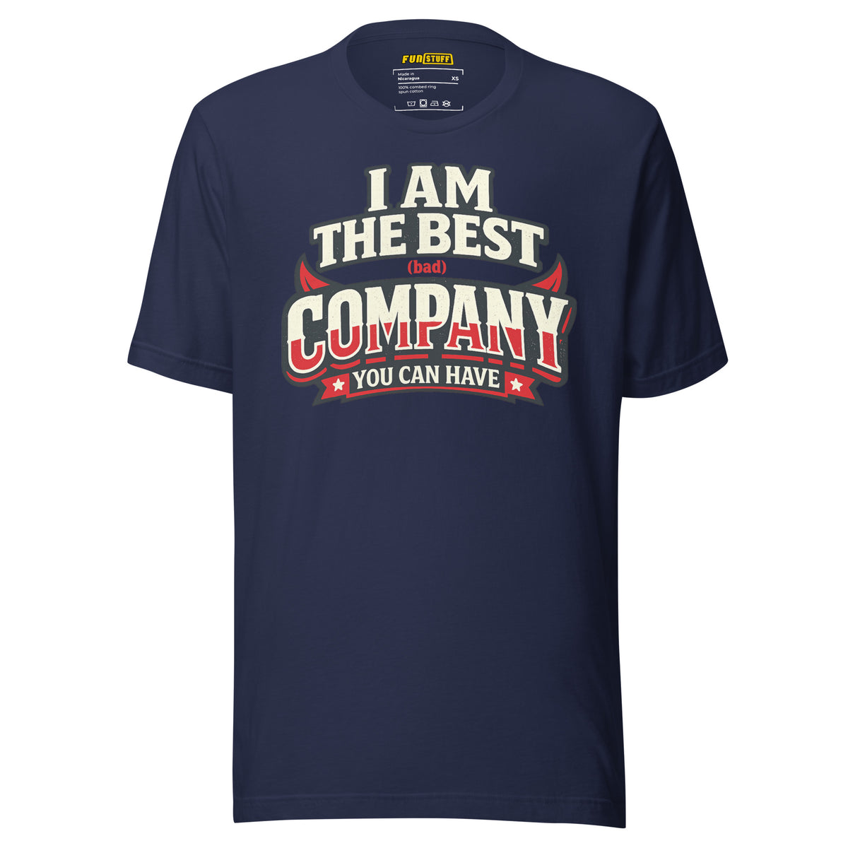 I Am The Best (Bad) Company – Unisex Statement T-Shirt – navyblau, Vorderansicht