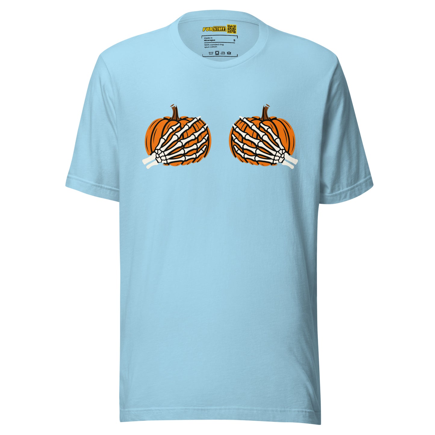 Pumpkin Boobs – Halloween Shirt mit Skeletthänden