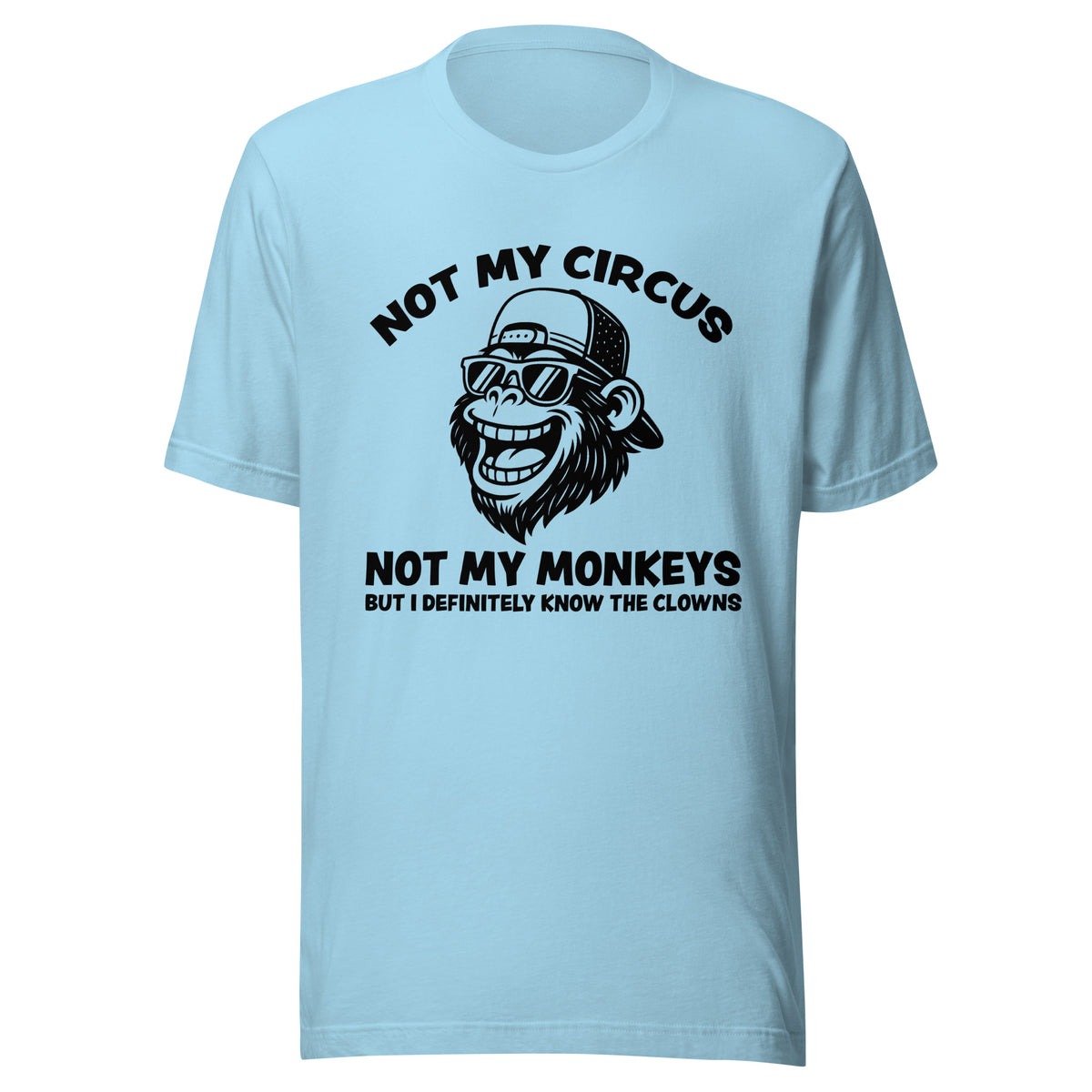 Not My Circus Not My Monkeys – Unisex T-Shirt – blau, Vorderansicht