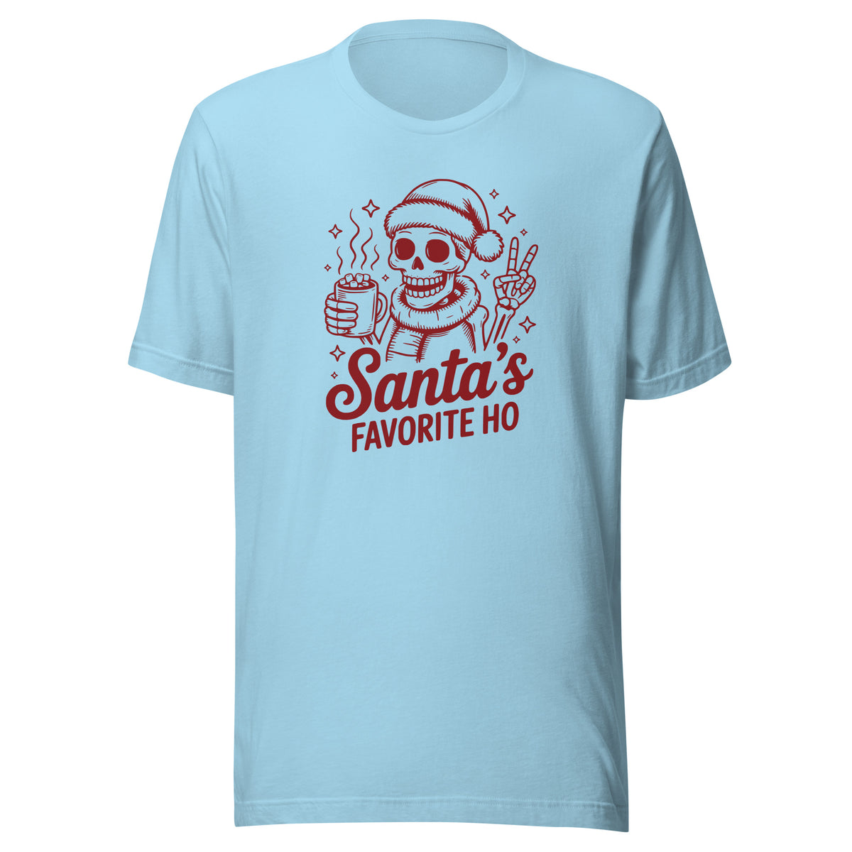 Santa’s Favorite Ho – Unisex T-Shirt – blau, Vorderansicht